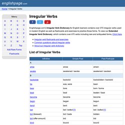 English page verbes irréguliers