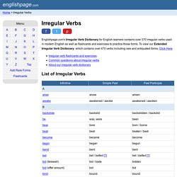 Irregular Verb Dictionary