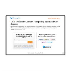 Sales - Dull, Irrelevant Content Hampering B2B Lead Gen Success