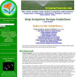 Drip Irrigation System Design Guidelines