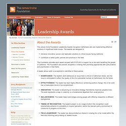 The James Irvine Foundation : Leadership Awards