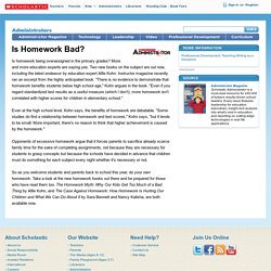 Is Homework Bad?