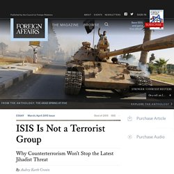 ISIS Is Not a Terrorist Group