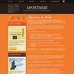 Islam et Apostasie. APOSTASIE.be