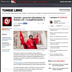 Tunisie : pour les islamistes, la femme est « complémentaire »