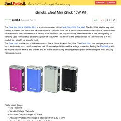 iSmoka Eleaf Mini iStick 10W Kit