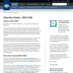 Maintenance Agency for ISO 3166 country codes - Lists of country names and code elements