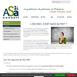 ISO 9001 c'est quoi