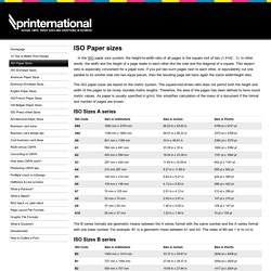 ISO Paper sizes
