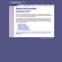 isolani - Web Accessibility: Accessibility in Trouble