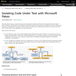 Isolating Code Under Test with Microsoft Fakes