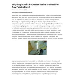 Basic guideline: What is Isophthalic Polyester Resins?
