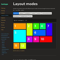Isotope · Layout modes