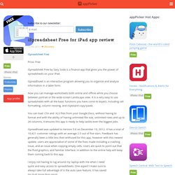 iSpreadsheet Free for iPad app review