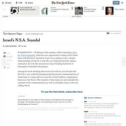 Israel’s N.S.A. Scandal - NYTimes.com