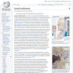 Israeli settlement - Wikipedia