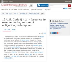 12 U.S. Code § 411 - Issuance to reserve banks; nature of obligation; redemption