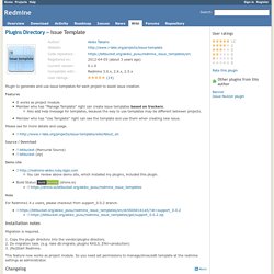 Issue Template - Plugins - Redmine