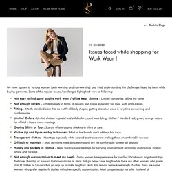 Issues faced by women while shopping for Work Wear