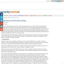 Legal Issues in Penetration Testing
