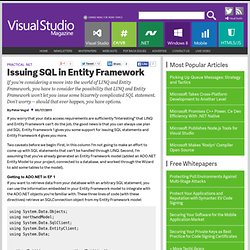 Issuing SQL in Entity Framework
