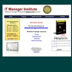 IT Manager Institute - Books and Tools
