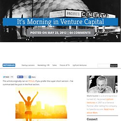 It’s Morning in Venture Capital