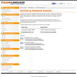 Italian Grammar: Active & Passive Voices