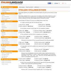Italian Syllabication