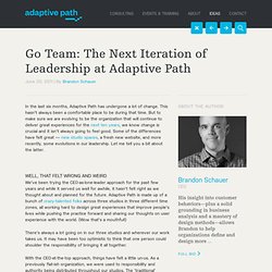 Go Team: The Next Iteration of Leadership at Adaptive Path