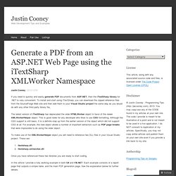 Generate a PDF from an ASP.NET Web Page using the iTextSharp XMLWorker Namespace