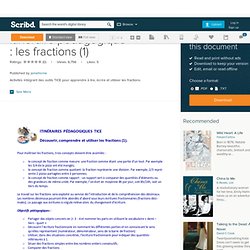 Itinéraire pédagogique : les fractions (1)