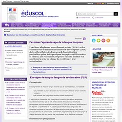 Français langue de scolarisation - Mise à niveau des élèves en situation d'illettrisme ou d'analphabétisme