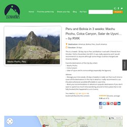 Peru and Bolivia in 3 weeks (itinerary)