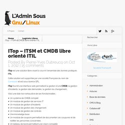 ITop - ITSM et CMDB libre orienté ITIL