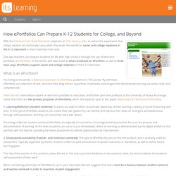 How ePortfolios Can Prepare K-12 Students for College, and Beyond