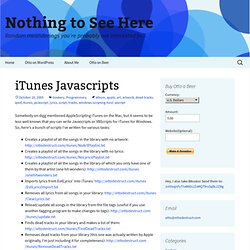 iTunes Javascripts