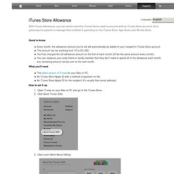 About iTunes Store Allowance