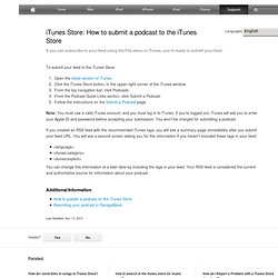 iTunes Store: How to submit a podcast to the iTunes Store
