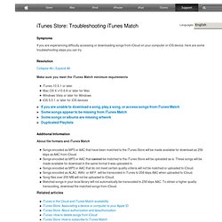 iTunes Store: Troubleshooting iTunes Match