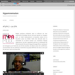 Hypomnematon – #ITyPA 2 – Les EPA