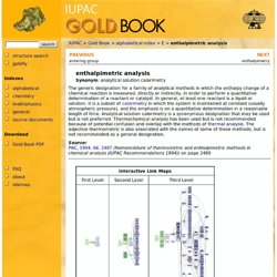 Gold Book - enthalpimetric analysis