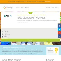 Idea Generation Methods Online Course
