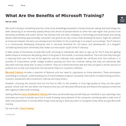 What Are the Benefits of Microsoft Training?