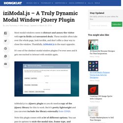 iziModal.js – A Truly Dynamic Modal Window jQuery Plugin