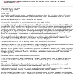 J.K. Rowling, Lexicon and Oz