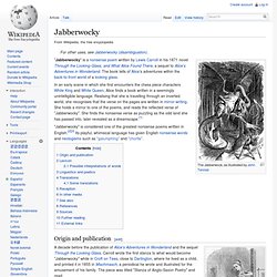Jabberwocky - Wikipedia, the free encyclopedia