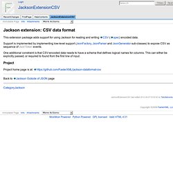 JacksonExtensionCSV - FasterXML Wiki