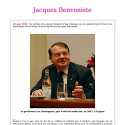 Jacques Benveniste memoire de l eau