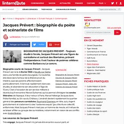 Jacques Prévert : biographie du poète et scénariste de films